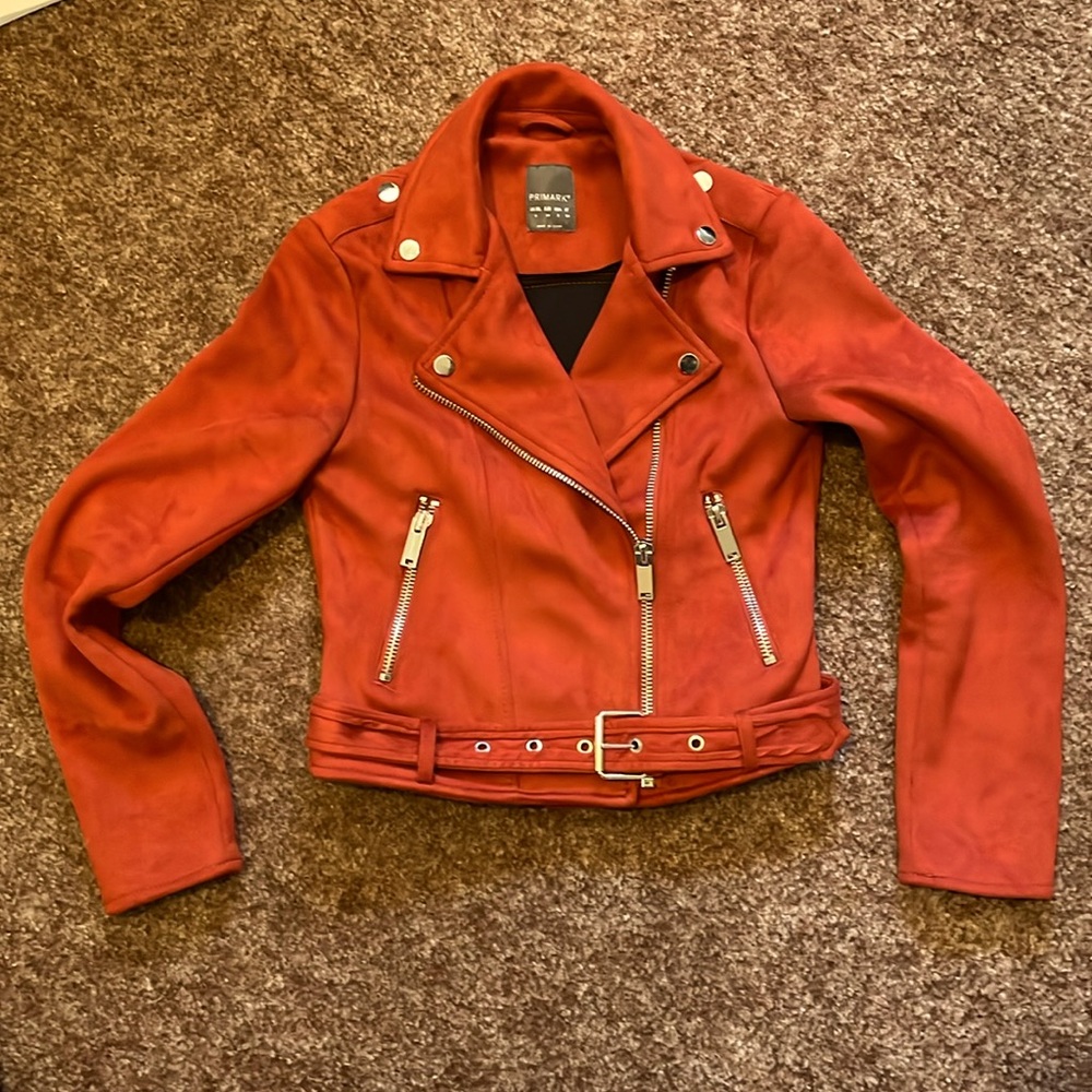 Primark velour crop jacket with zip and pockets Size S